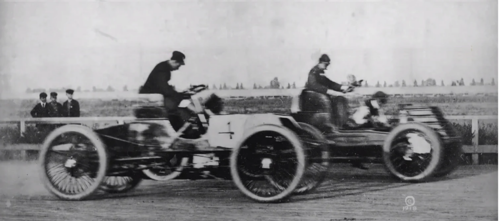 Henry Ford Winning Race In "Sweepstakes," 1901