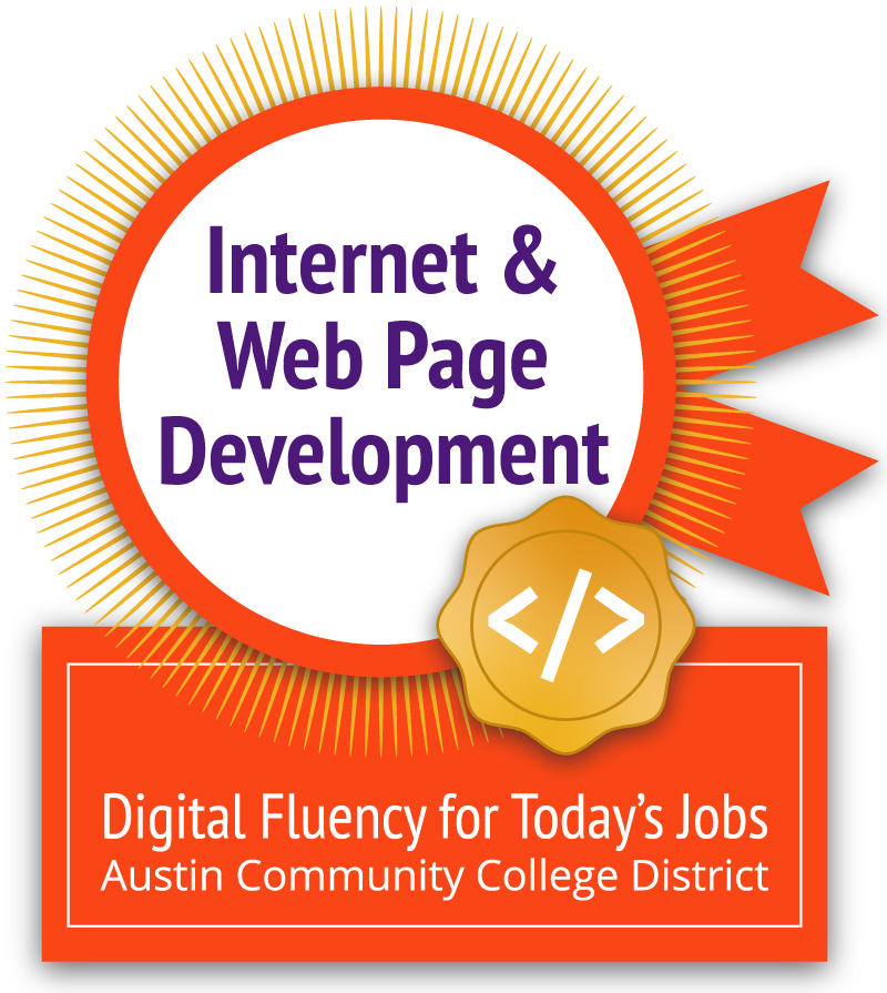 Course Award for successful course completion of DFTJ "Internet and Web Page Development" course