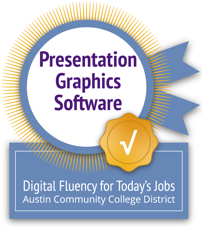 Course Award for successful course completion of DFTJ "Presentation Graphics Software" course
