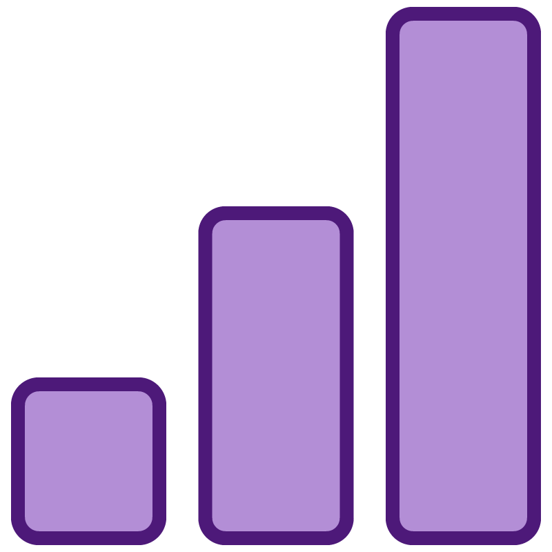 icon image with three bars indicating advanced level 
