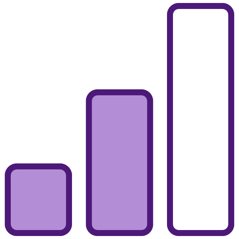 icon image with three bars indicating intermediate level 