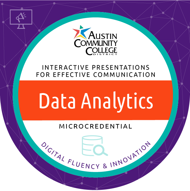 Digital portable badge for Austin Community College District's Digital Fluency and Innovation Data Analytics microcredential