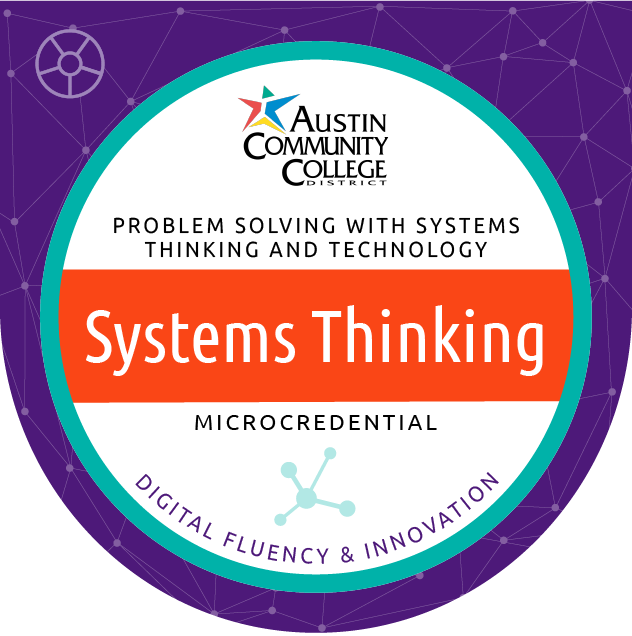 Digital portable badge for Austin Community College District's Digital Fluency and Innovation Systems Thinking microcredential