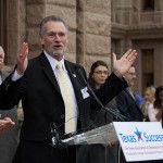 ACC President/CEO Dr. Richard Rhodes addresses students, lawmakers, and higher education advocates at Community College Day at the Texas Capitol this spring.