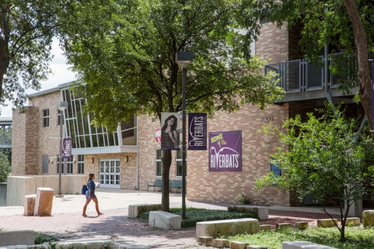 Student walking outside Eastview Campus