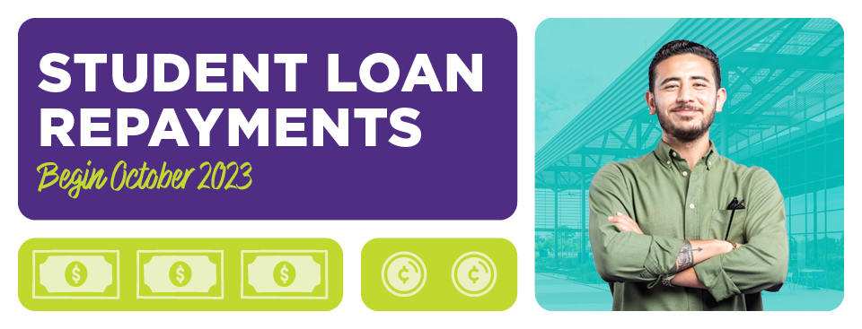 Student loan repayments begin October 2023 graphic