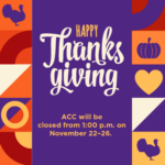 ACC Closed for Thanksgiving