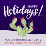 ACC closed for holidays graphic