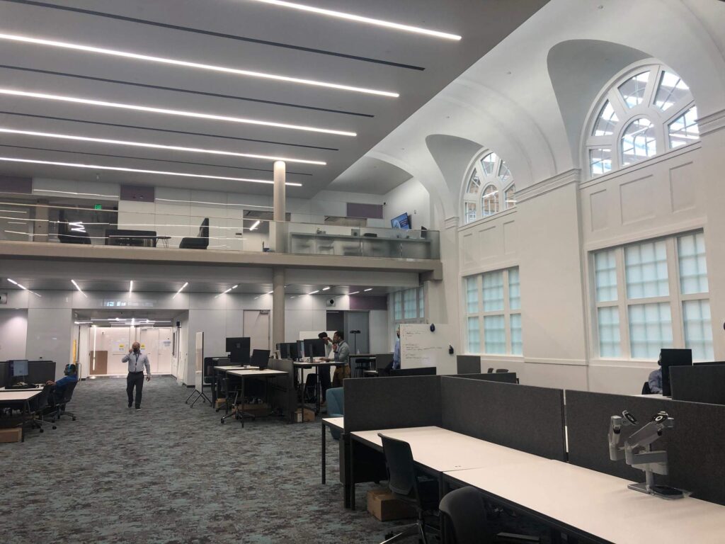 Interior open space of renovated Rio Grande Campus