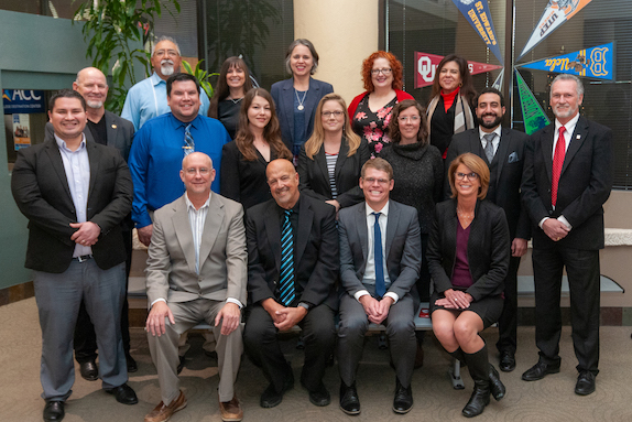 Group photo of faculty and staff winners of teaching and leadership awards