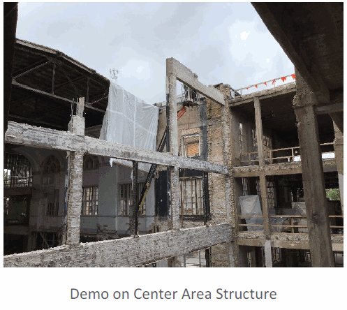 demolition of center area of Rio Grande Campus