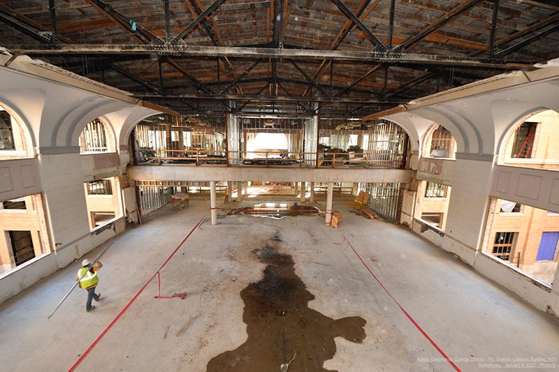 Atrium under construction at Rio Grande Campus