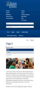 Mobile View of the ACC Default WordPress Theme