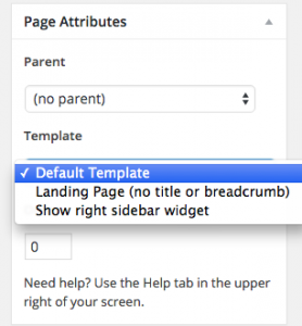 Page Attributes - Templates